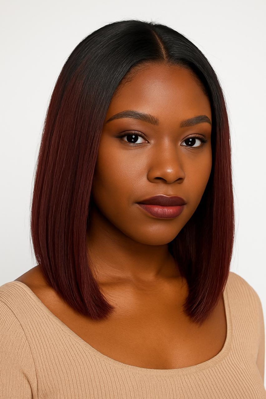 HairVault AyaLux Bob Wig – 12Inch 5x5 HD Lace Closure, Straight, Natural Black, Essence-Tier Everyday Wear