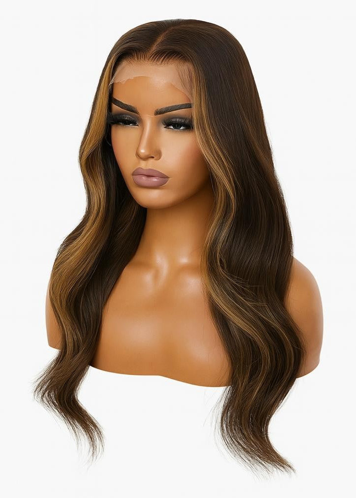 HairVault YumiBoss 22-Inch Straight Wig – 5x5 HD Lace Closure, Natural Straight, Glueless Raw Human Hair