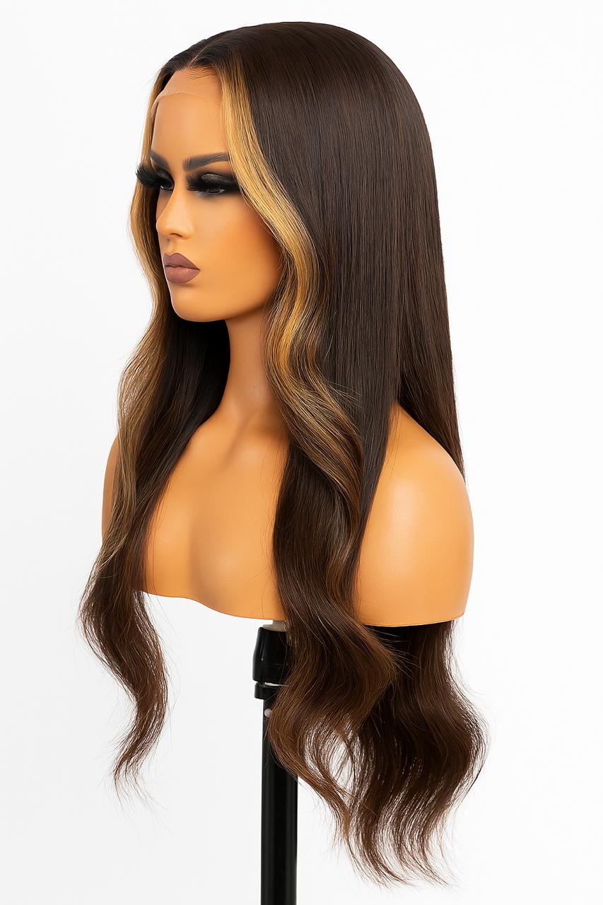 HairVault YumiBoss 22-Inch Straight Wig – 5x5 HD Lace Closure, Natural Straight, Glueless Raw Human Hair