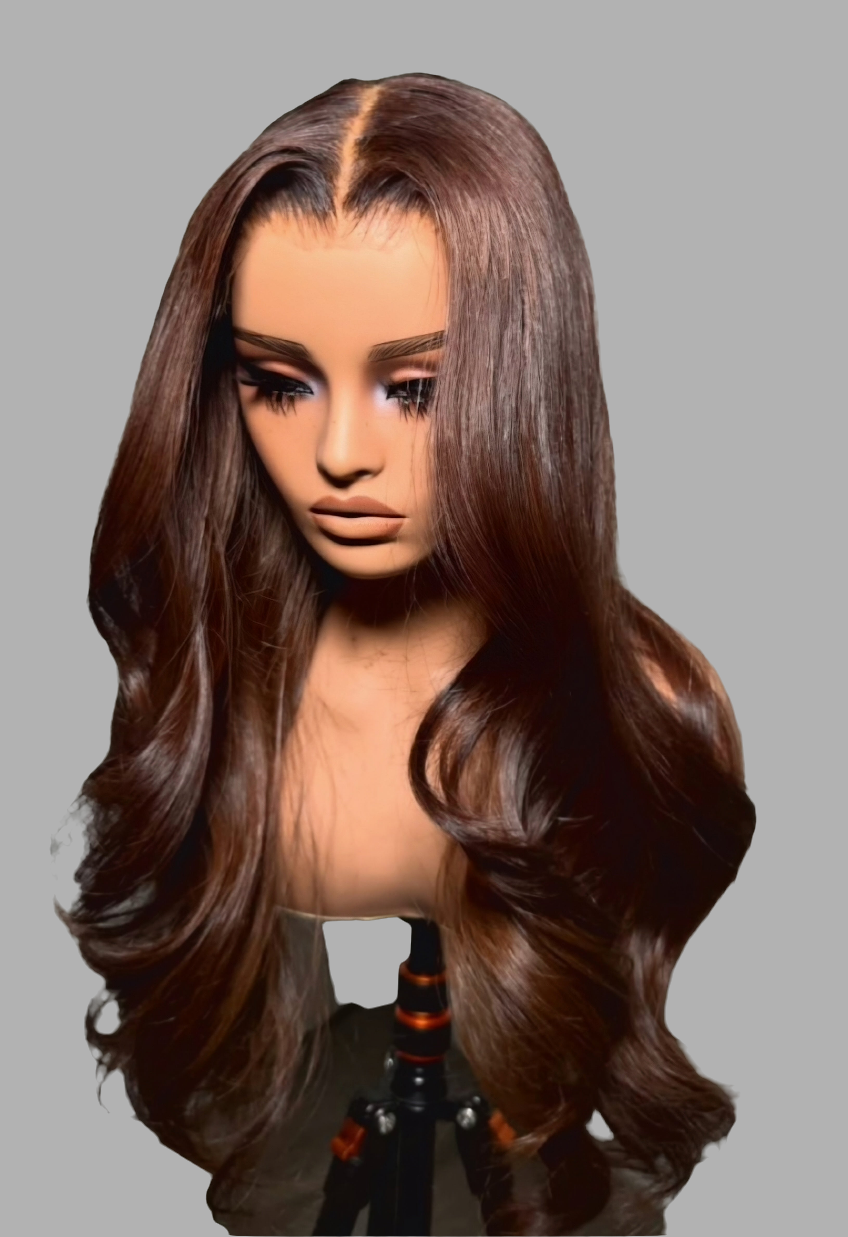 Limited Edition 5x5 Auburn Brown HD Virgin Hair Glueless Wig