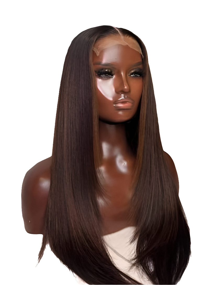 HairVault YumiBoss 26-Inch Straight Raw Human Hair Wig – 5x5 HD Lace Closure, Natural Look, Premium Quality