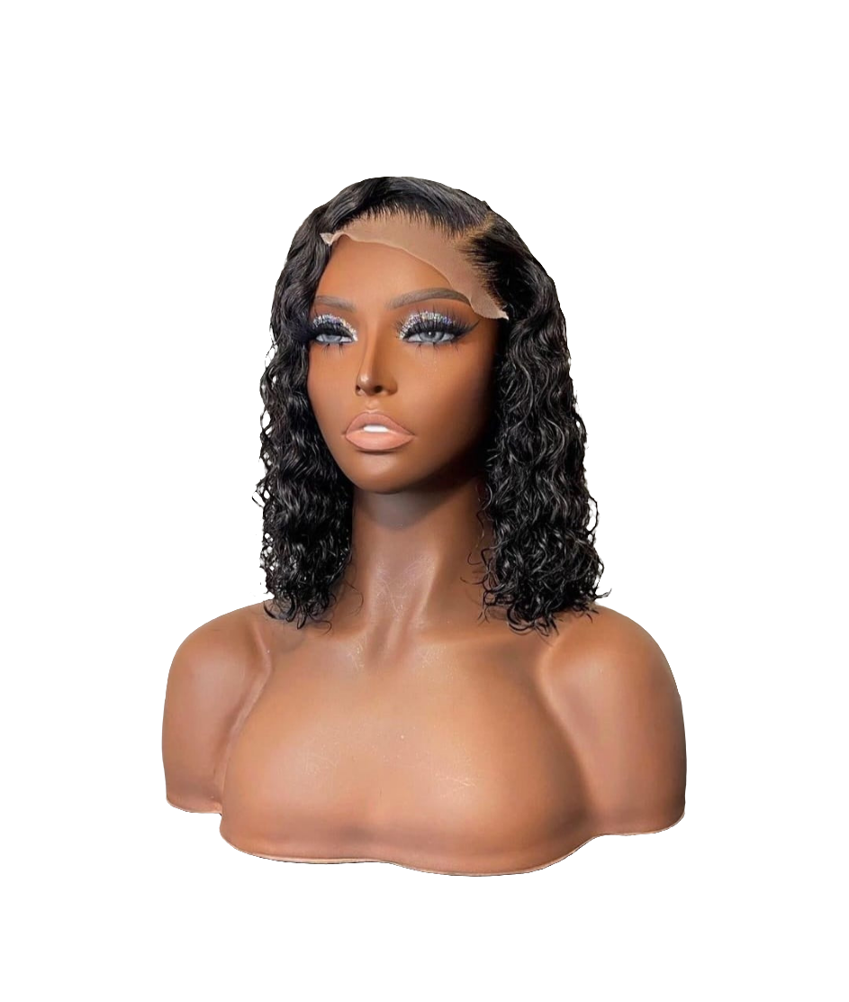 Niorkaya Royal 12inch Transparent Lace Deepwave Raw Hair Glueless Wig