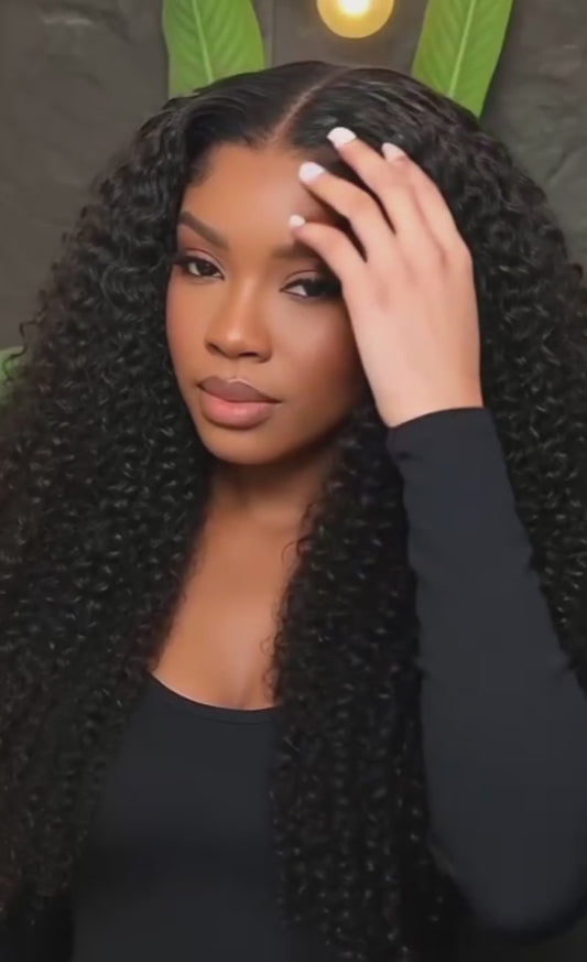 HairVault 24-Inch Burmese Kinky Curl 9x4 Closure Wig – Raw Human Hair, Long Length with Natural Movement