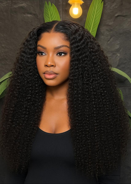 HairVault 24-Inch Burmese Kinky Curl 9x4 Closure Wig – Raw Human Hair, Long Length with Natural Movement