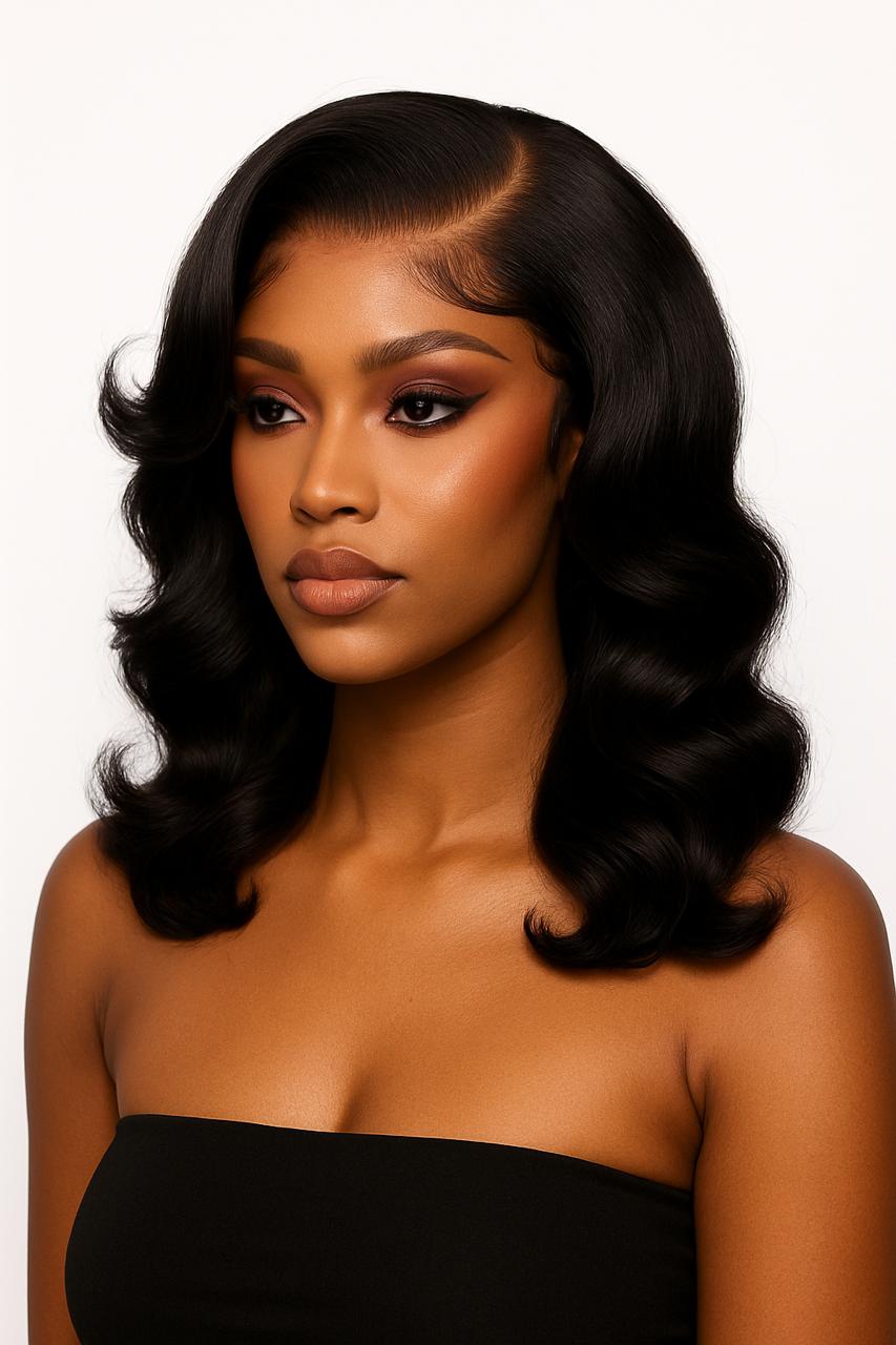 HairVault MiraGlow Signature Full Frontal Bob Wig – Lagos Hairline, Straight Virgin Human Hair, Luxury Celebration Tier