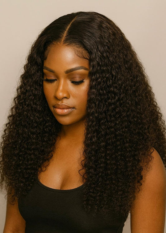 24inch Ayaluxe Deep Curly Glueless Everyday Workwig in 5x5 closure Wig